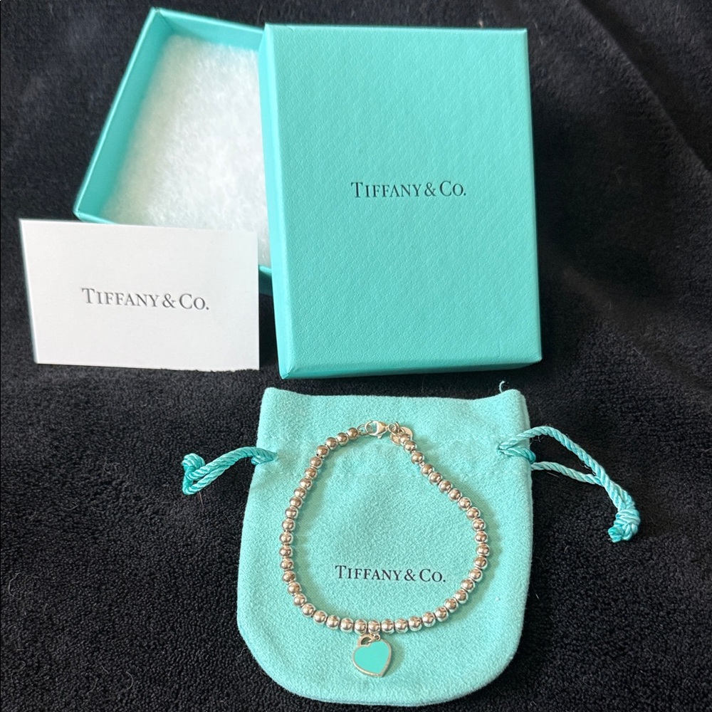 Tiffany & Co. Silver Bracelet with Turquoise Charm